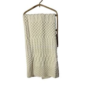 Blarney Aran Blanket Throw patchwork natural size 62.5"x40" new